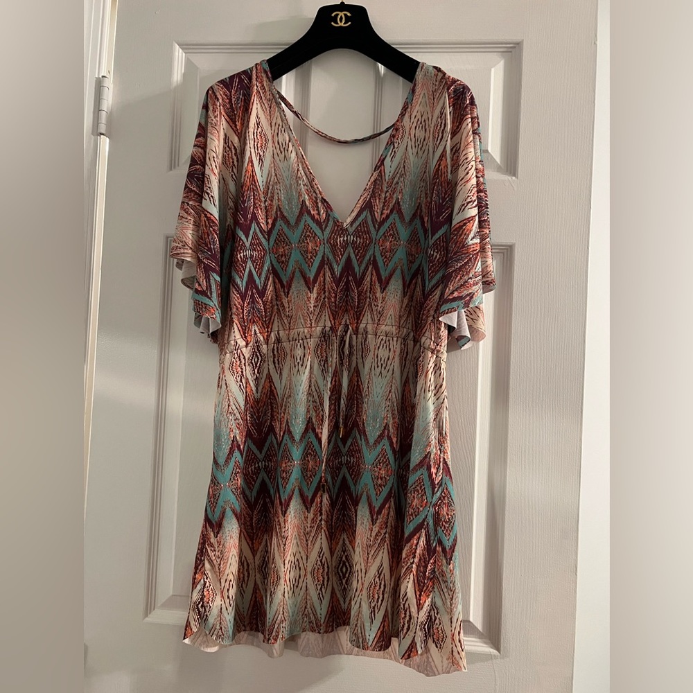 vix paula hermanny cover up with gold accents size M gorgeous EUC multi color